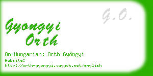 gyongyi orth business card